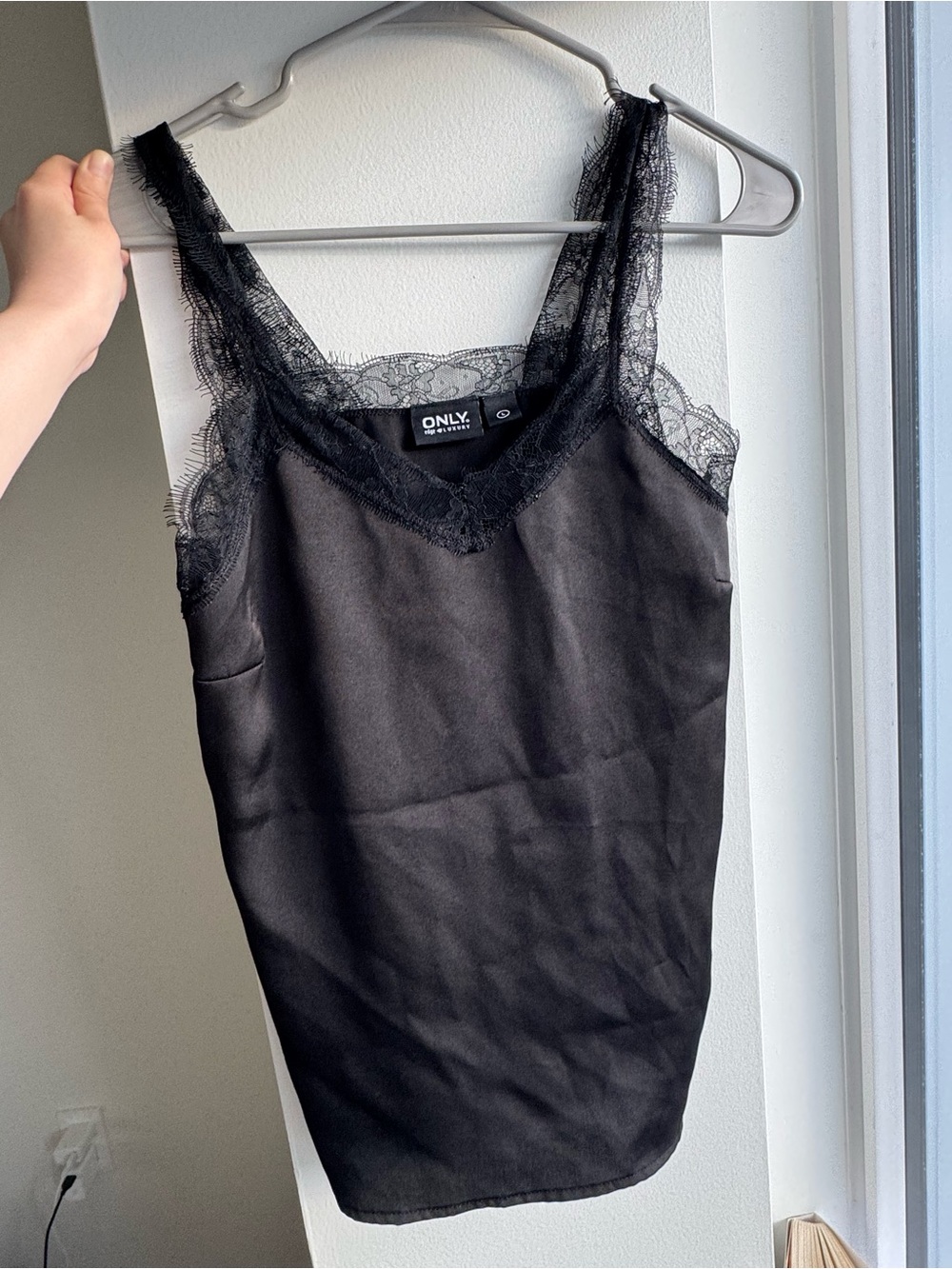 ONLY Black Lace-Trim Camisole